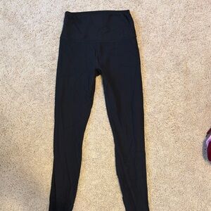 All in Motion Black Ribbed High-Waisted Leggings